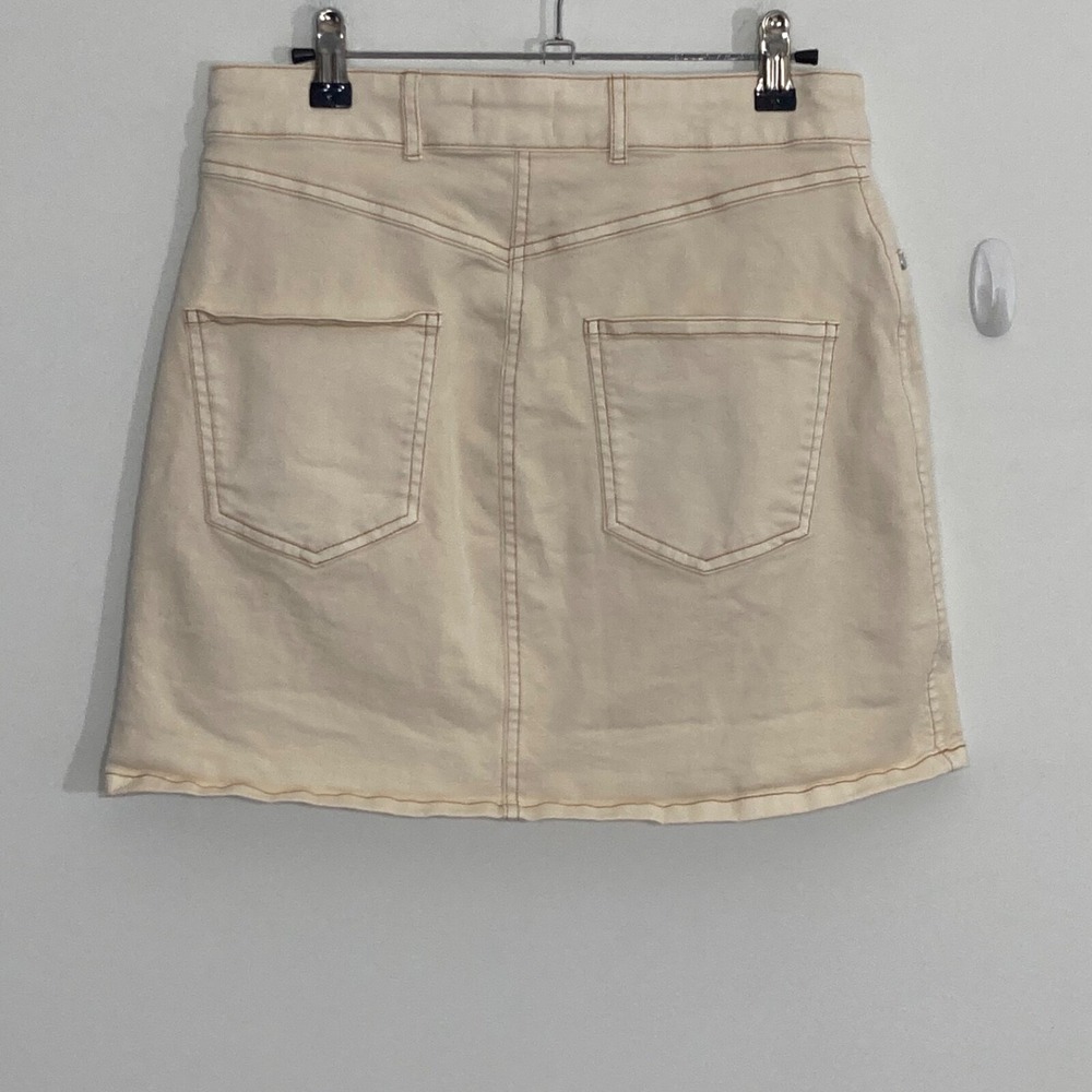 Anthropologie Pilcro Womens Skirt Size 6 Cream Denim Mini Light Academia - Picture 5 of 13